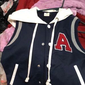 Jacket vest with hoodie